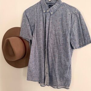GAP Blue and White Patterned Men's Shirt